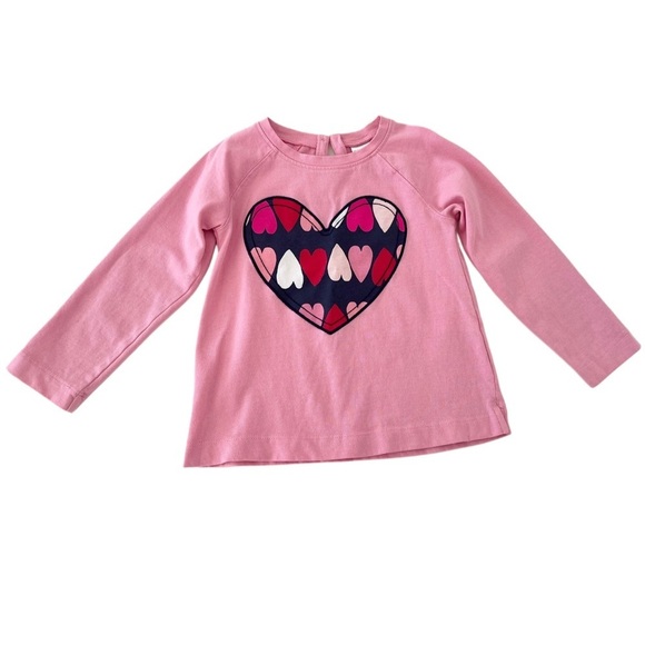 Gymboree Other - Gymboree Pink Long Sleeve Shirt with Heart Appliqué Design | Girls 2T